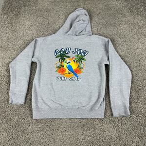 Ron Jon Surf Shop Hoodie Boys Medium Gray Parrot Surfing Sweatshirt Kids